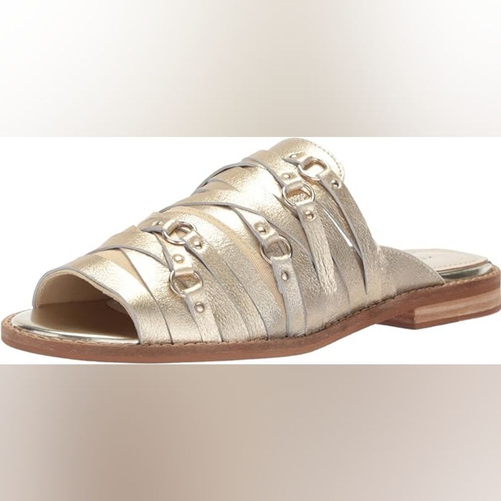 Kelsi Dagger Slope Soft Metallic Slid Sandals Size 8,5